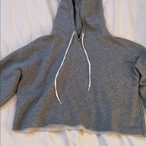 Gray sweatshirt crop top